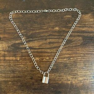 Silver Lock pendant necklace, never worn